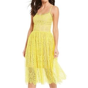 Dress The Population Francesca Lace Dandelion Midi Dress